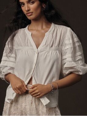 Nwt Swiss dot cotton bouse anthro